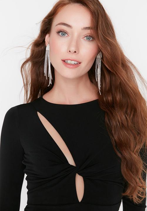Trendyol - Cut out detail bodycon dress - black