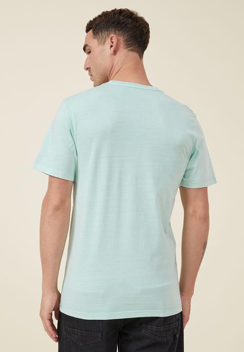 Cotton On - Organic crew t-shirt - aqua