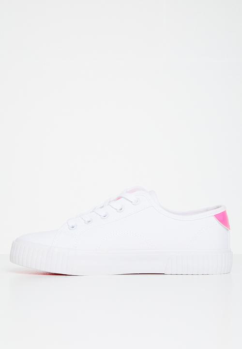 FILA - Bianca canvas - white/neon pink/white