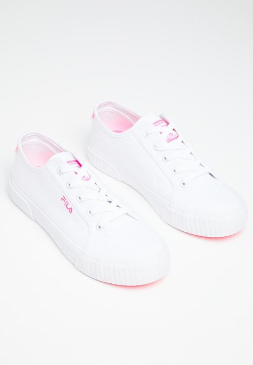 FILA - Bianca canvas - white/neon pink/white