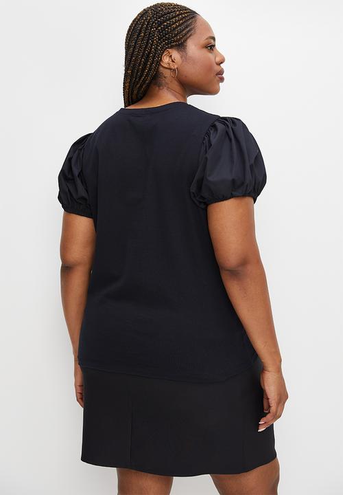 Superbalist - Poplin sleeve top - black
