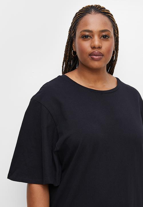 Superbalist - Knit midi shift dress - black