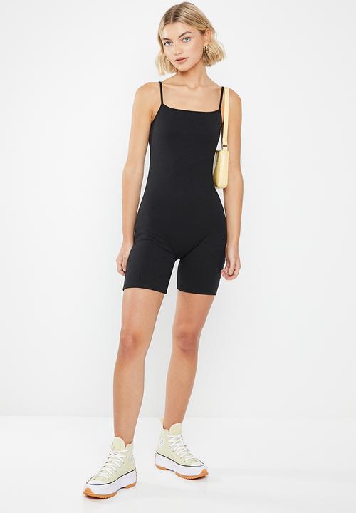 Glamorous - Ladies playsuit - black rib