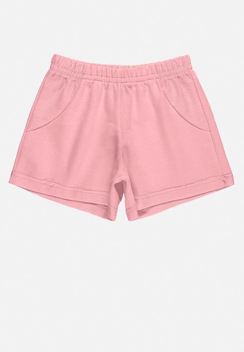 Bee Loop - Jersey crop top and sweat shorts - grey & pink