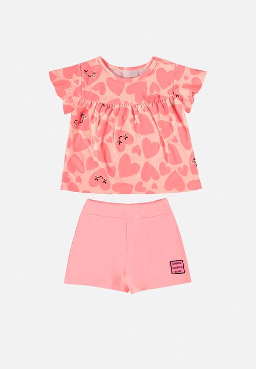 Quimby - Elastane jersey blouse and shorts - pink