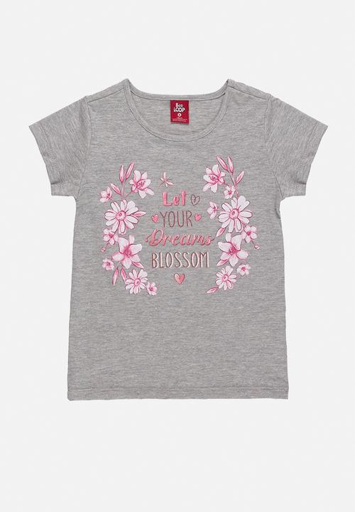 Bee Loop - Jersey blouse and shorts-skirt set - grey & pink