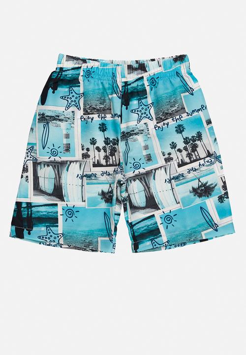 Bee Loop - Jersey tee and microfiber shorts set - dark grey & blue 
