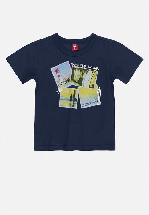 Bee Loop - Jersey tee and microfiber shorts set - dark blue & yellow 