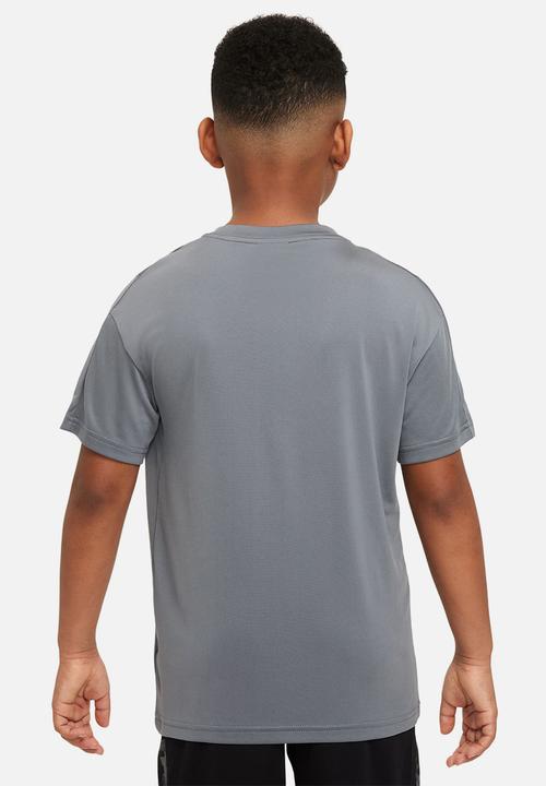 Nike - B nk df hbr short sleeve top - smoke grey/black
