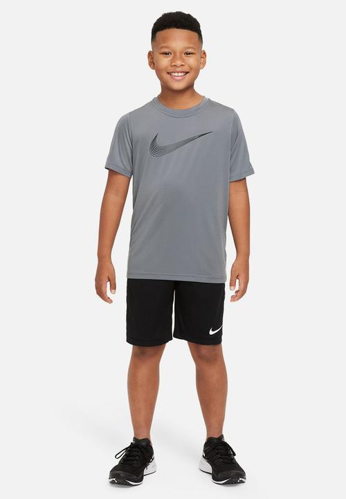 Nike - B nk df hbr short sleeve top - smoke grey/black
