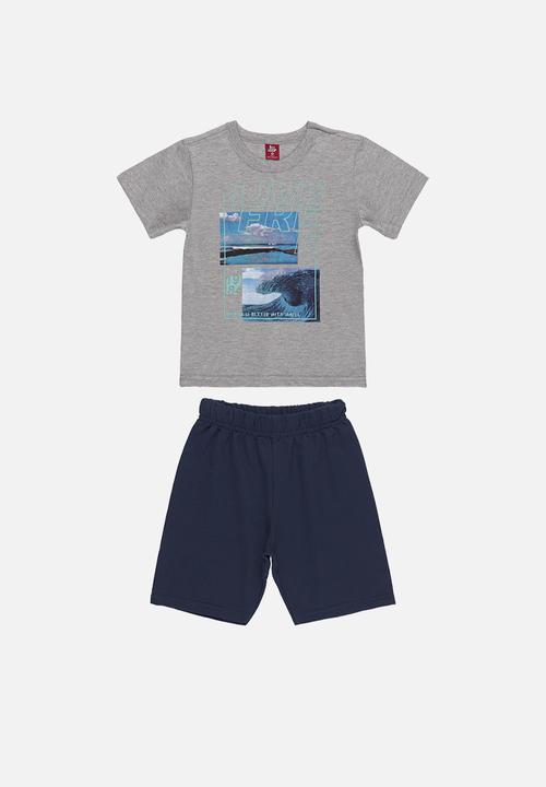 Bee Loop - Jersey T-shirt and shorts set - grey & navy 