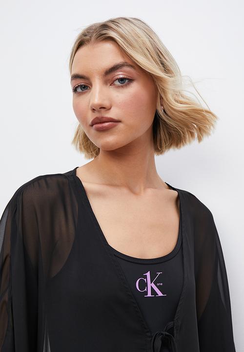 Superbalist - Short sheer cover up - black