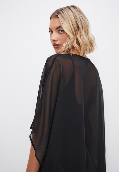 Superbalist - Short sheer cover up - black