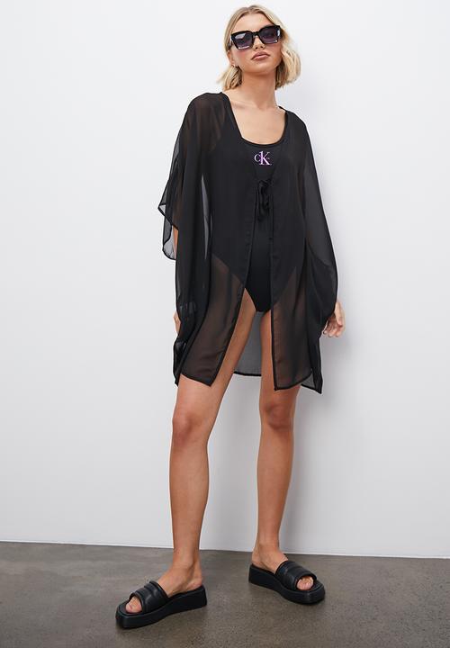 Superbalist - Short sheer cover up - black