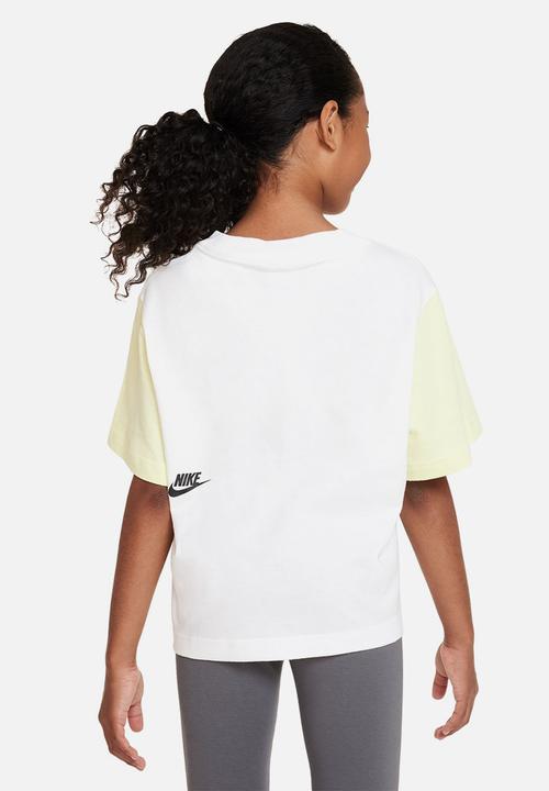 Nike - G nsw tee essntl boxy tee dnc - white/luminous green