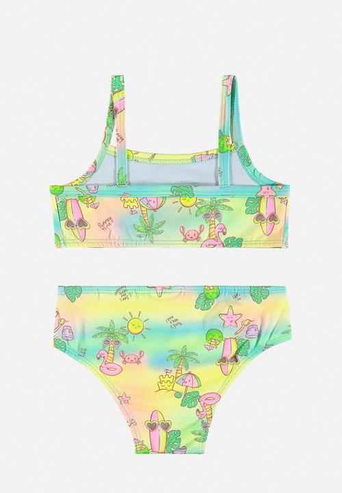 Quimby - Upf 50+ sun protection swimming bikini - yellow & blue