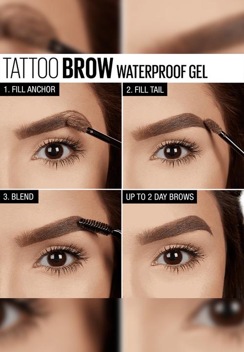 Maybelline - Brow Tattoo Waterproof Gel - Medium Brown