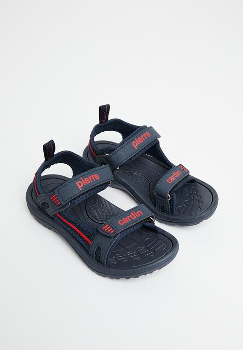 Pierre Cardin - Double strap sandal - red & black