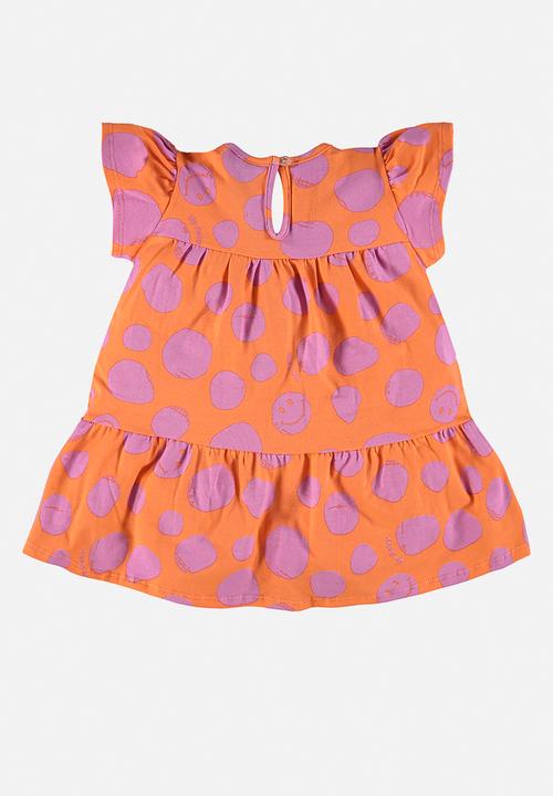UP Baby - Elastane jersey dress - orange & purple