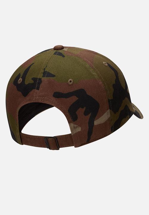 Nike - U nsw h86 futura wash camo cap - medium olive & black