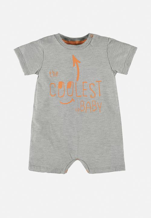 UP Baby - Yarn dyed single jersey romper - grey
