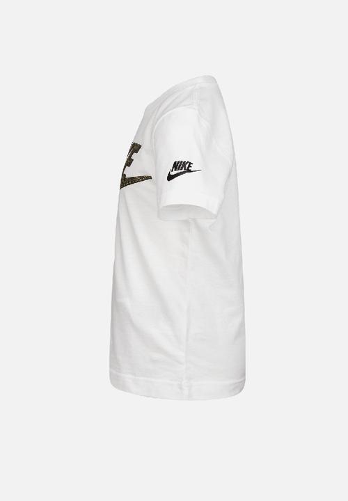 Nike - Faux jersey mesh futura short sleeve te - white
