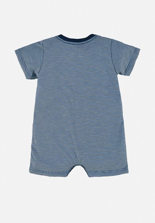 UP Baby - Yarn dyed single jersey romper - dark blue