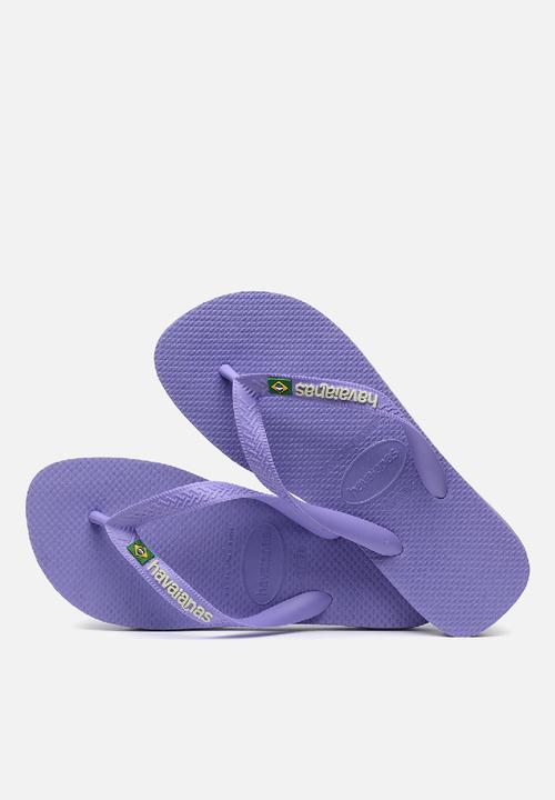 Havaianas - Brazil logo - purple paisley