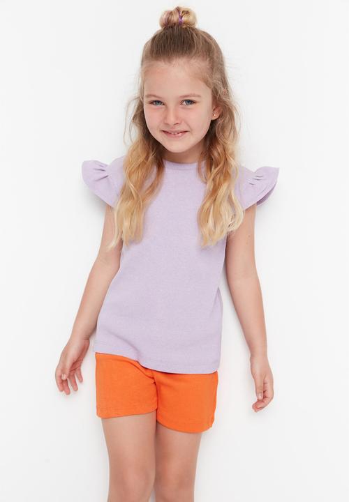 Trendyol - Girls shoulder frill blouse - lilac