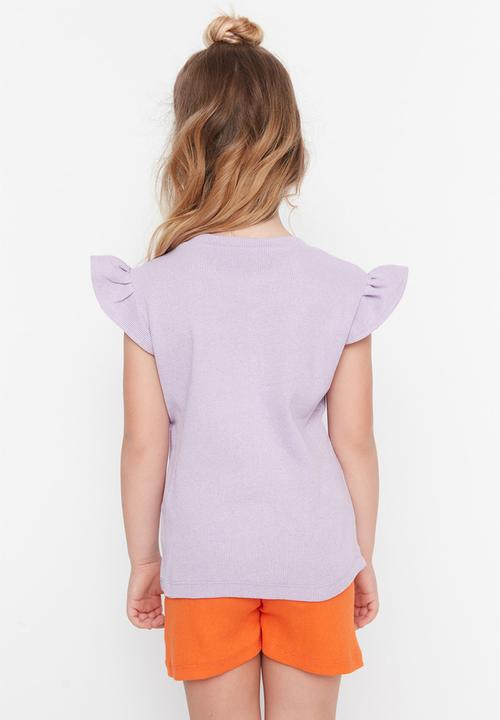 Trendyol - Girls shoulder frill blouse - lilac