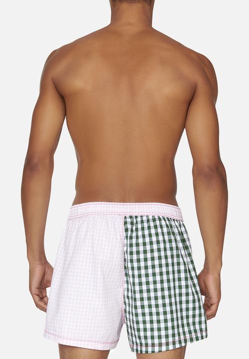 Diesel  - Uubx-stark patterned woven boxers - pink & green