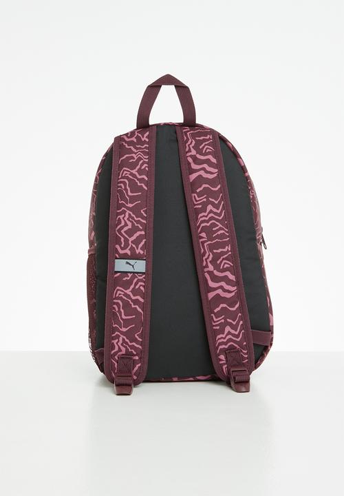 PUMA - Puma phase small backpack - aubergine-alpha girls aop