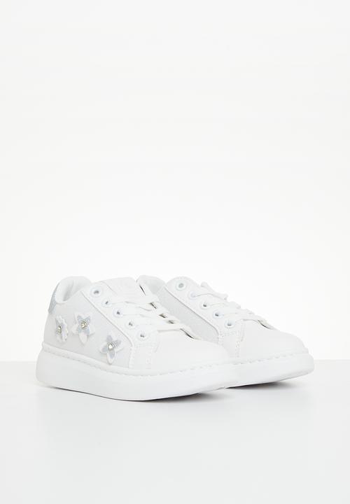 Pierre Cardin - Kids meshed embellished sneaker - white