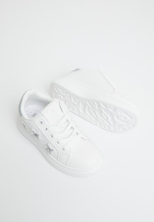 Pierre Cardin - Kids meshed embellished sneaker - white