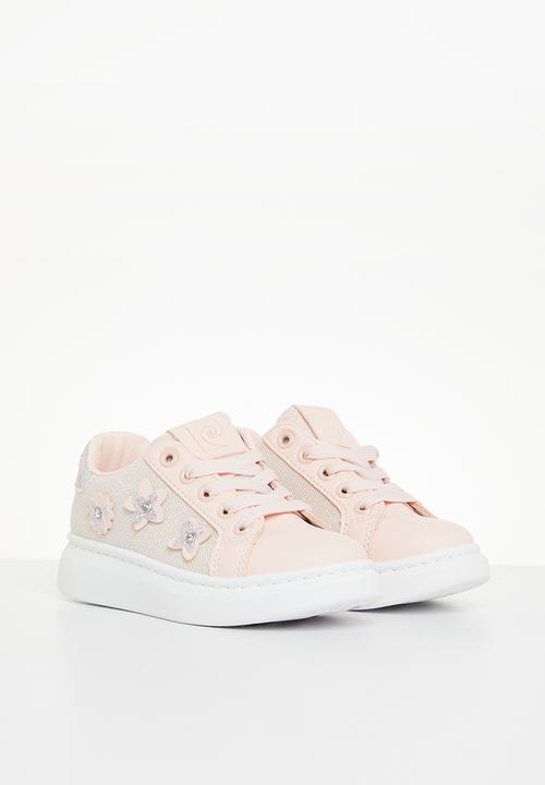 Pierre Cardin - Kids meshed embellished star sneaker - pink