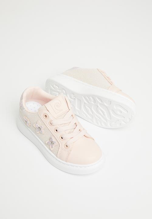 Pierre Cardin - Kids meshed embellished star sneaker - pink