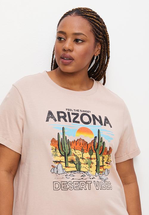 Blake - Plus mini T-shirt dress - stone
