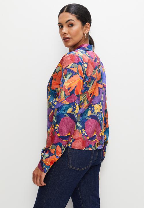 edit - Satin floral shirt - multi