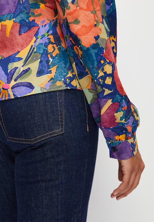 edit - Satin floral shirt - multi