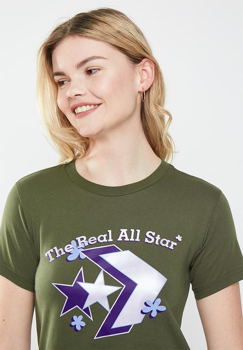 Converse - Converse logo remix women’s tee - cargo khaki