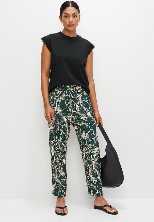 edit - Lace trim grownon tee - black