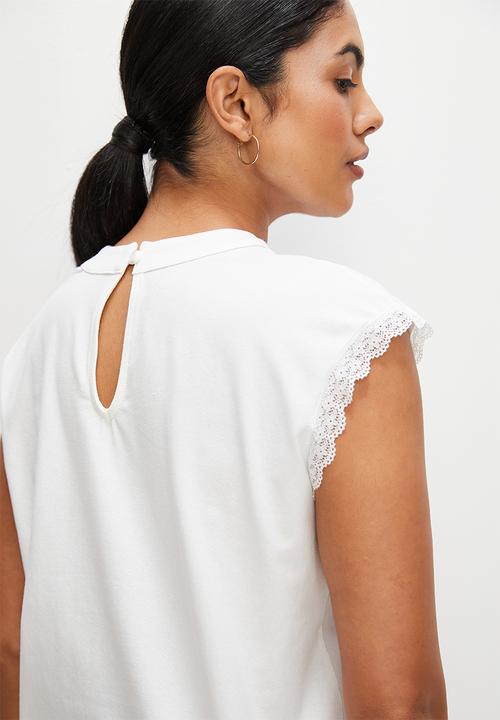 edit - Lace trim grownon tee - milk