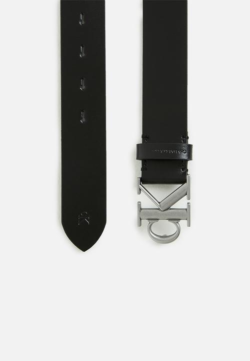Calvin Klein - Round mono plaque belt 35mm - black