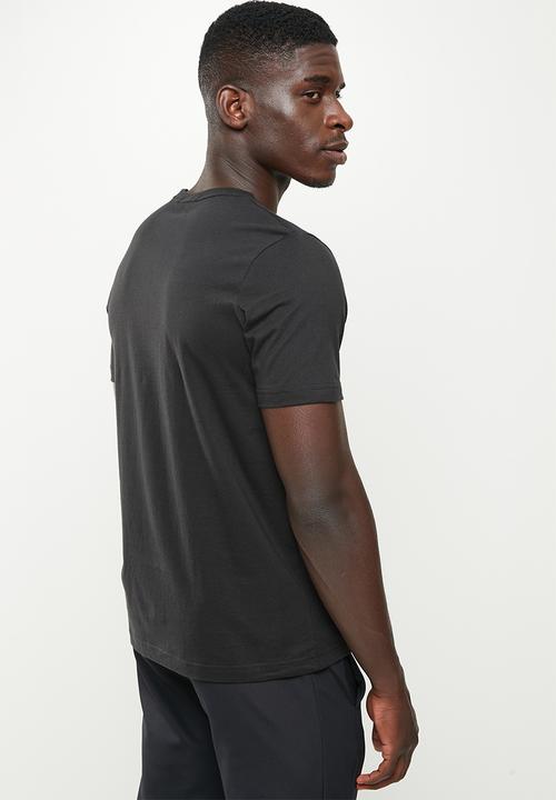 PUMA - Ess+ 2 col logo tee - puma black/tangerine
