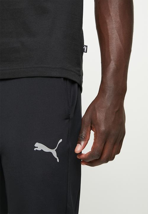 PUMA - Ess+ 2 col logo tee - puma black/tangerine