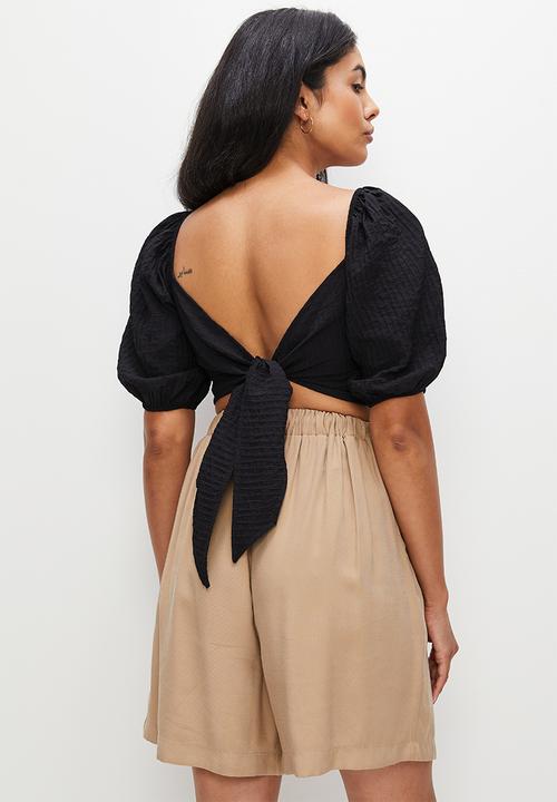 MILLA - Co-ord textured top - black