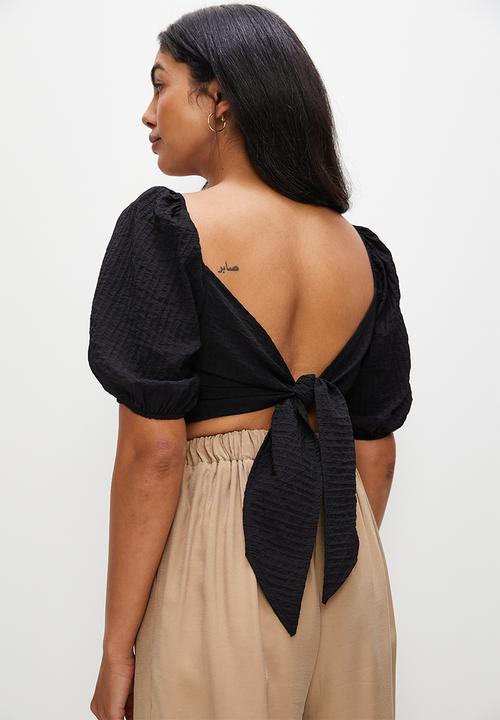 MILLA - Co-ord textured top - black