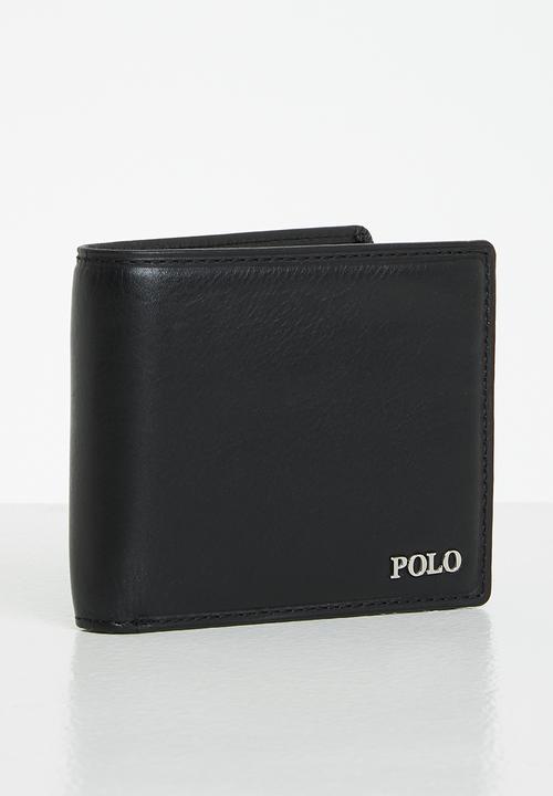POLO - Coin billfold w top card flap - black