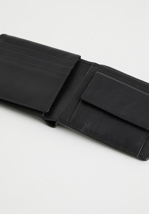POLO - Coin billfold w top card flap - black