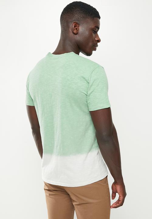 POLO - Men pjc lunga short sleeve dip dye tee - green